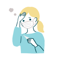 風邪気味の女性