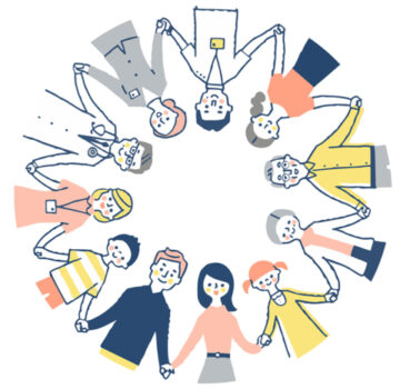 輪になる患者様と医師